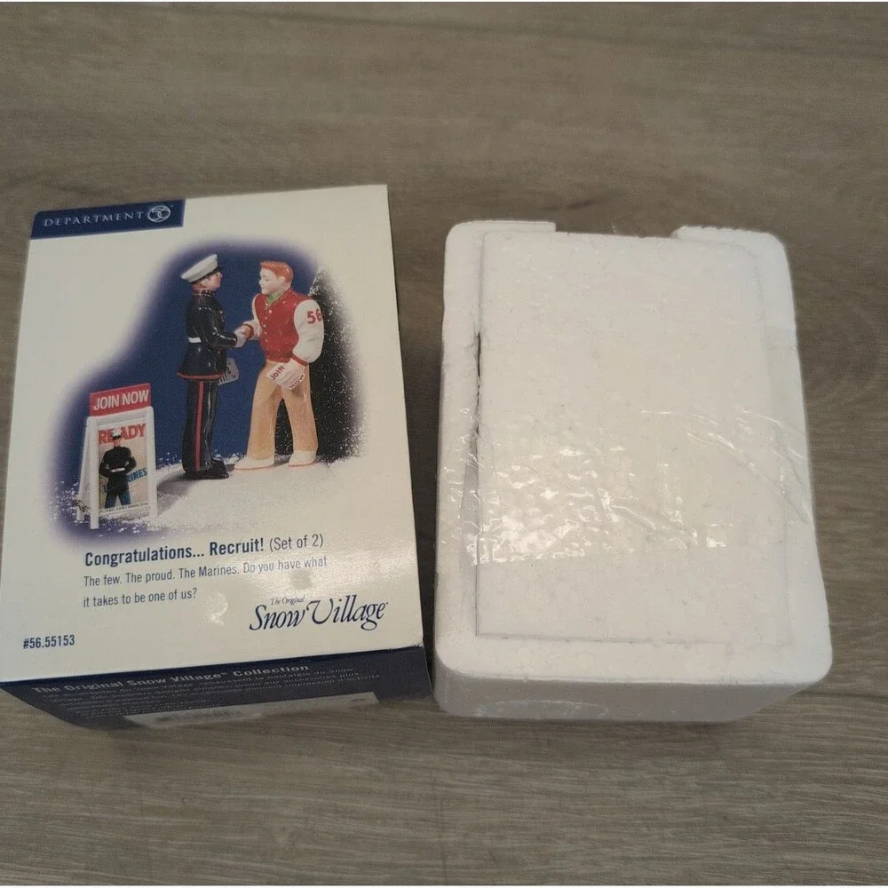Dept 56 The Snow Village 55153 Congratulations Recruit Marine Christmas *Read*